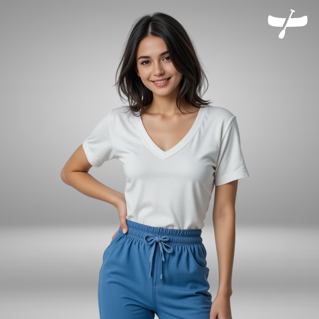 PLAYERA CUELLO V - DAMA