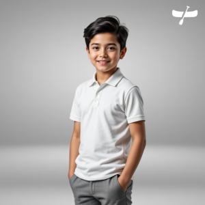 PLAYERA POLO ESCOLAR BLANCA - INFANTIL
